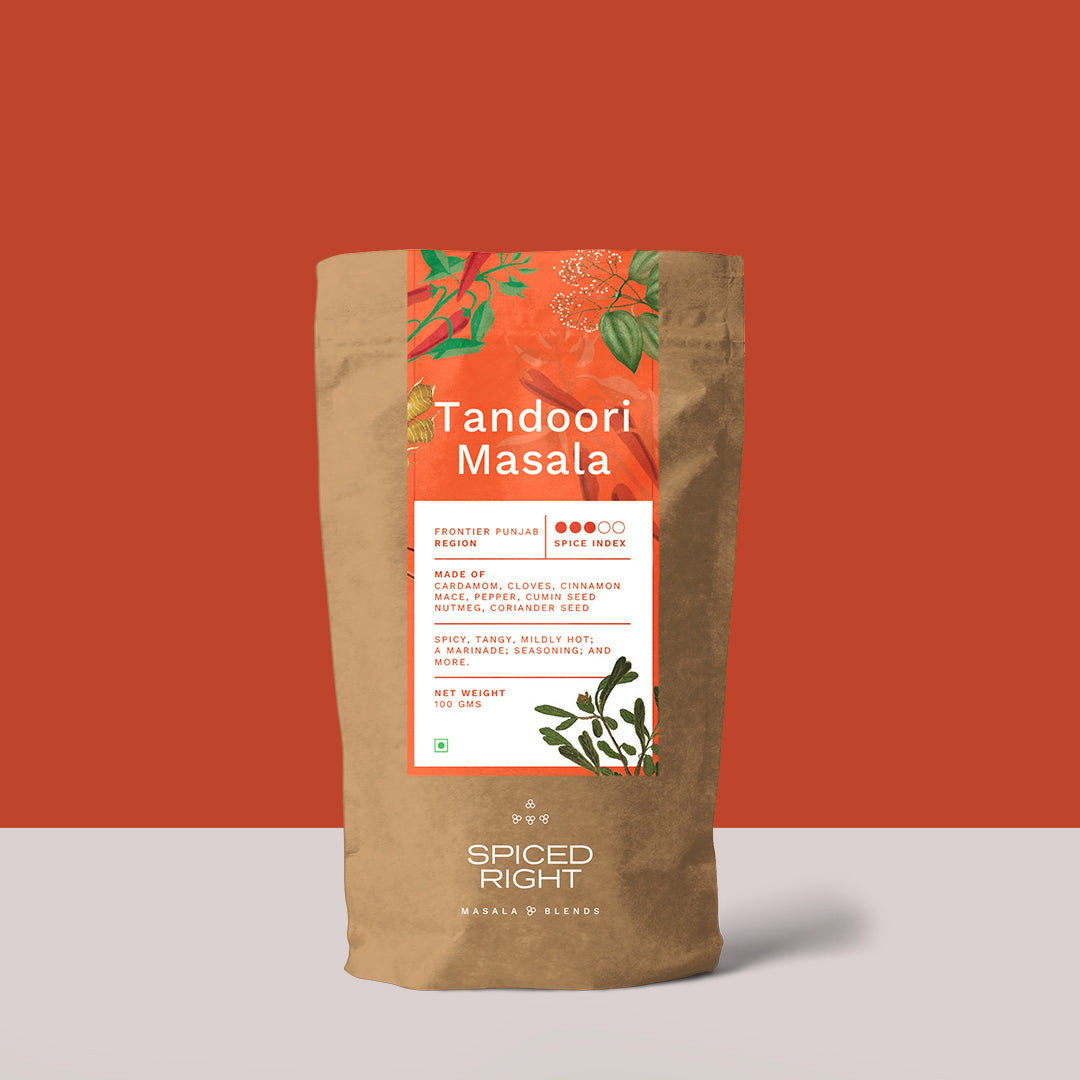 Spiced Right Tandoori Masala pouch for tikka, kebabs and grilled dishes