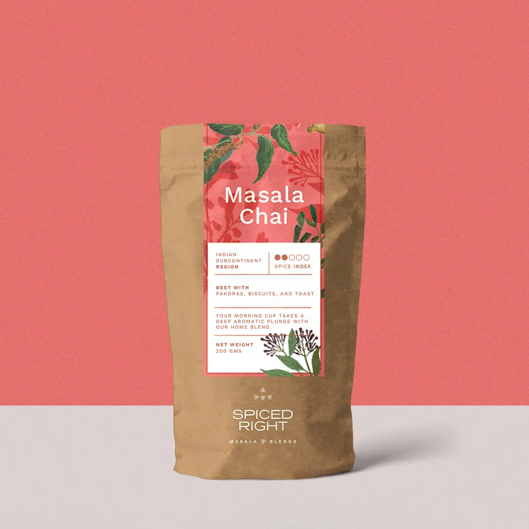 Spiced Right Masala Chai pouch, Indian Subcontinent region